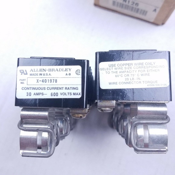 AB Allen Bradley 1491-N126 Series A 30A 600V 3 Pole Fuse Block - Picture 4 of 6